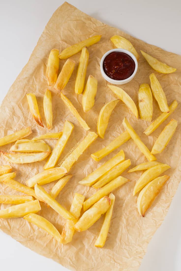 Patatas fritas saludables con ketchup | danzadefogones.com #vegan #vegano