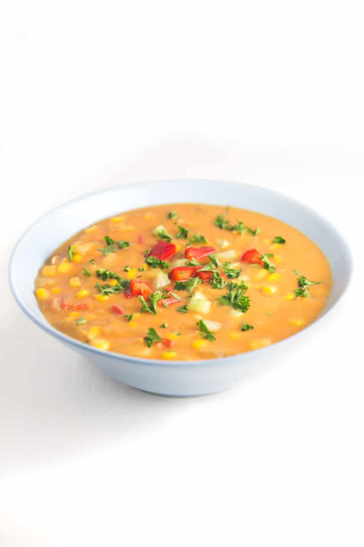 Sopa de maíz - Esta sopa de maíz es nuestra versión de una receta típica de Estados Unidos llamada Corn Chowder. Está deliciosa y se prepara en 30 minutos. 