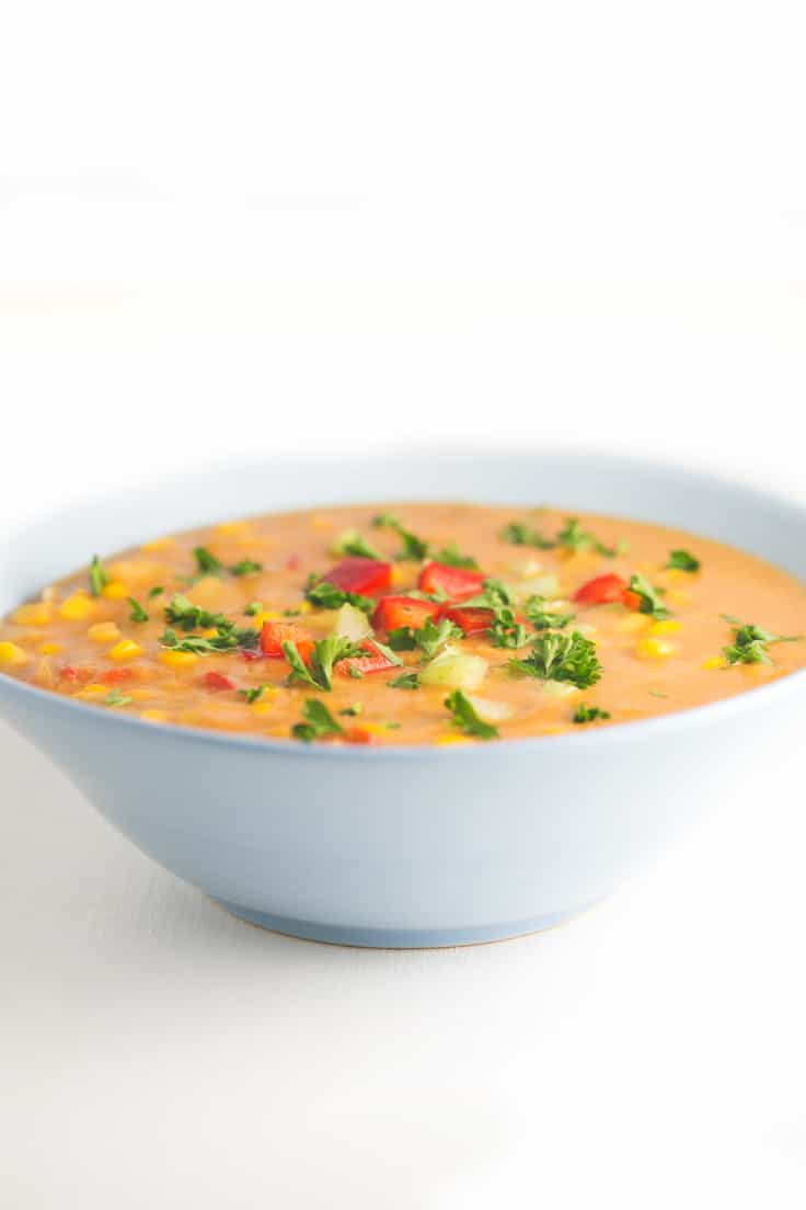 Sopa de maíz - Esta sopa de maíz es nuestra versión de una receta típica de Estados Unidos llamada Corn Chowder. Está deliciosa y se prepara en 30 minutos. 