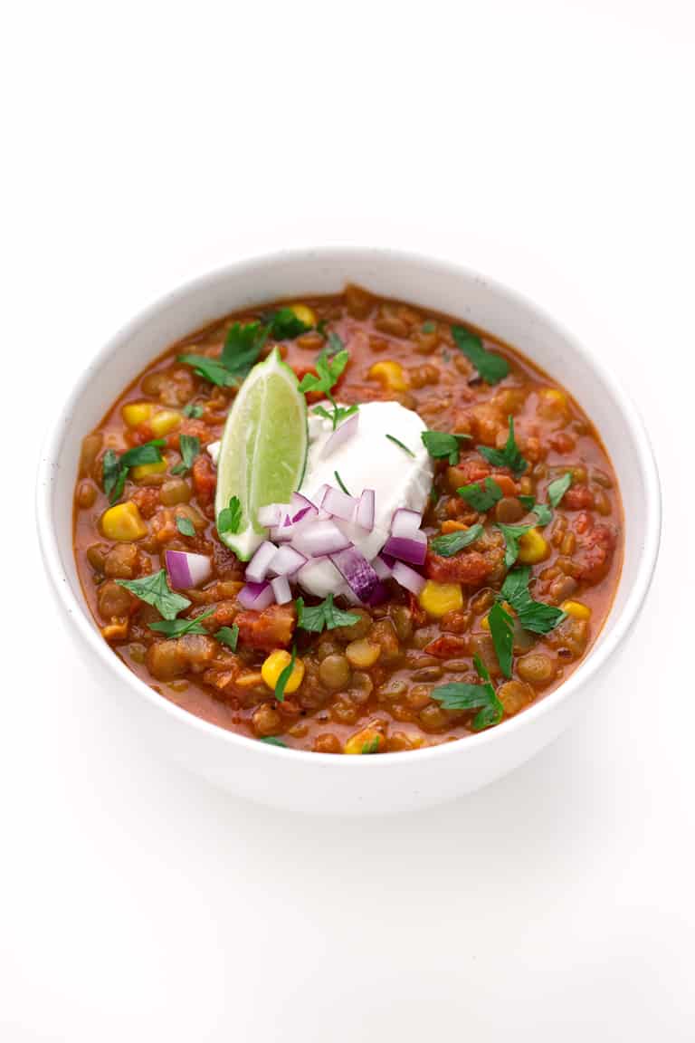 Chili de Lentejas. - Para preparar este chili de lentejas sólo necesitas una olla y es un plato muy nutritivo y saciante. Nosotros lo servimos con arroz y/o con verduras.