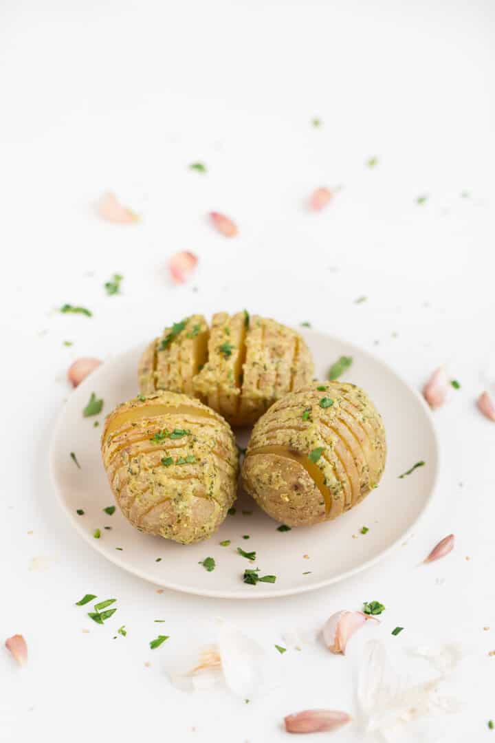 Patatas Hasselback Veganas Sin Aceite - Danza De Fogones