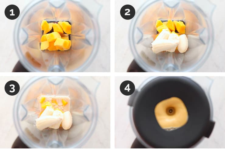 Fotos paso a paso de cómo hacer un batido de mango