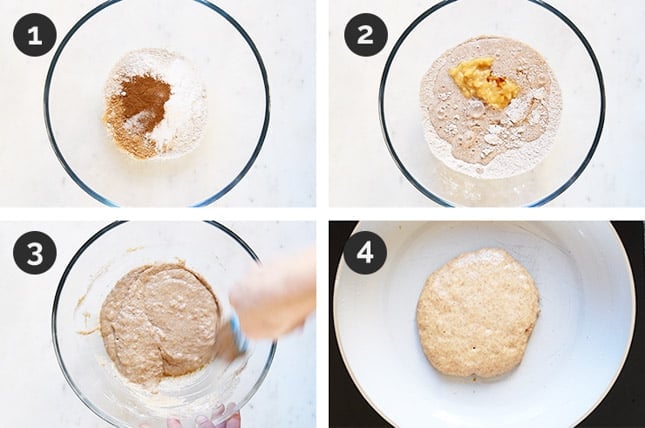 Fotos paso a paso de cómo hacer tortitas de plátano