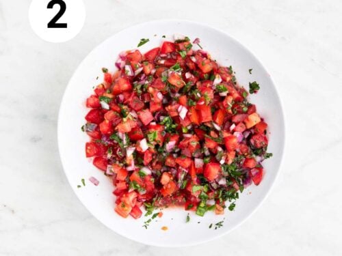 Plato con salsa pico de gallo.