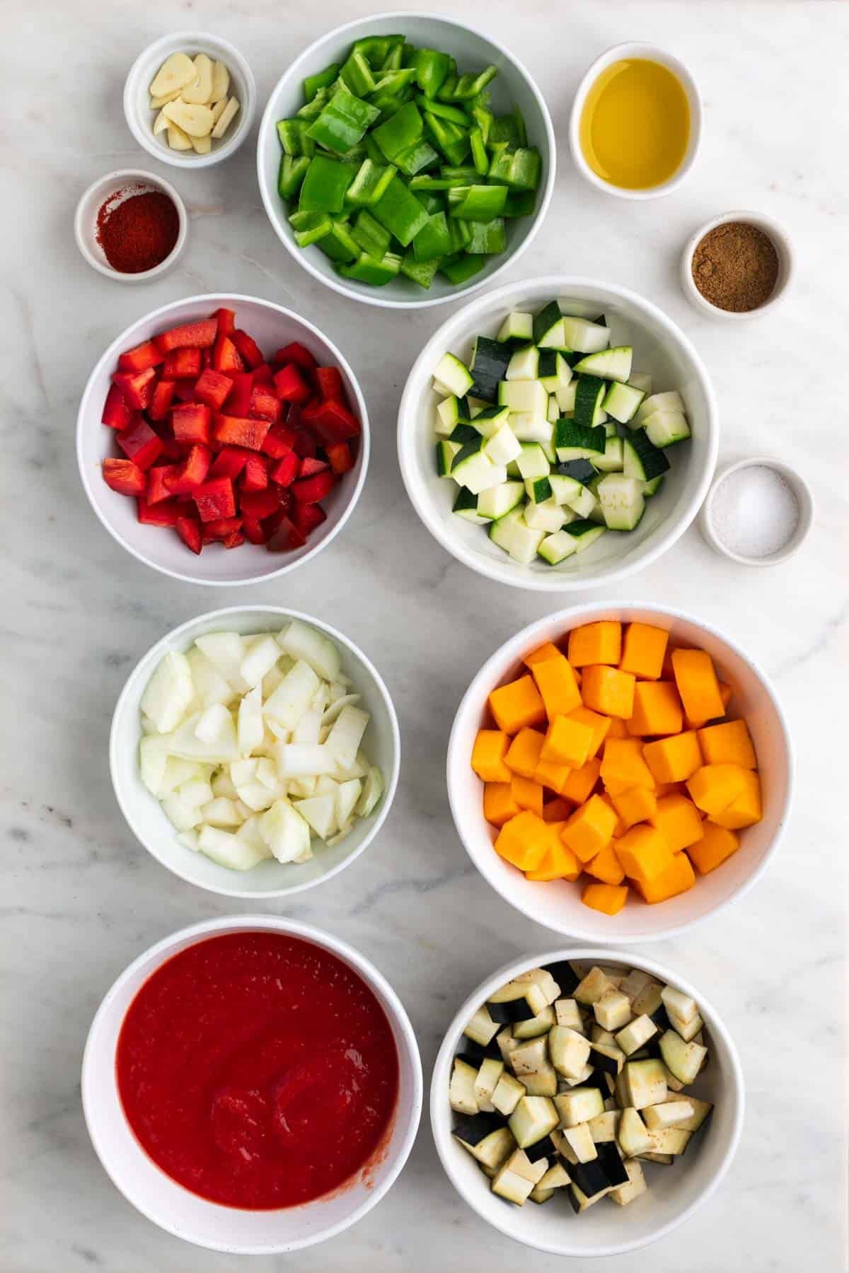 Ingredientes para hacer alboronía.