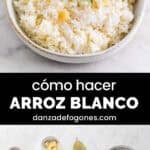 Arroz blanco en un cuenco adornado con perejil.