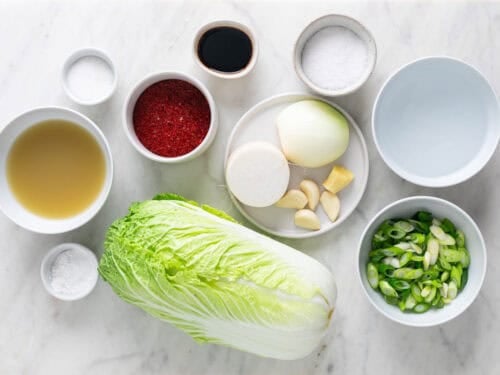 Ingredientes para hacer kimchi casero