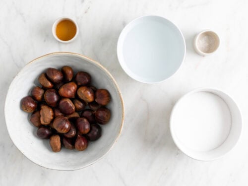 Ingredientes para hacer castañas.