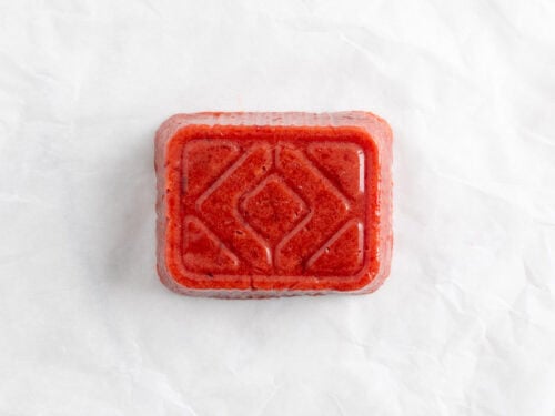 Dulce de membrillo después de 24 horas reposando.