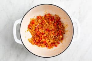 Verduras salteadas con pimentón.