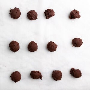 Ganache en porciones.