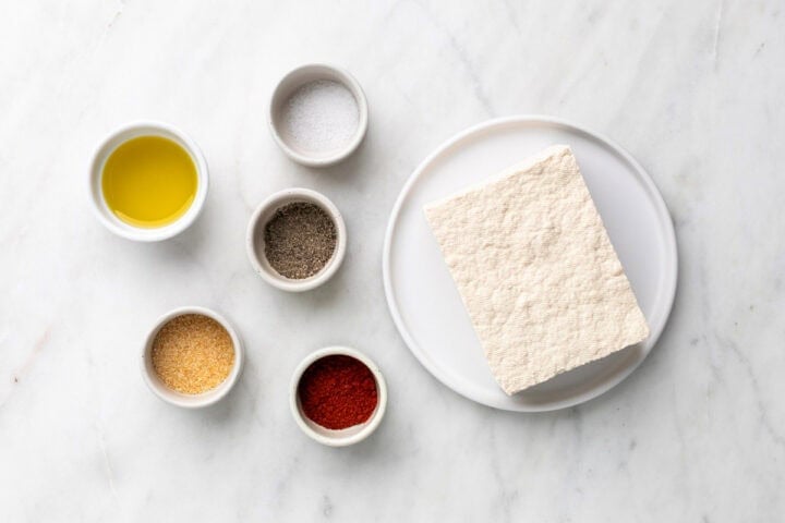 Ingredientes para hacer tofu a la plancha