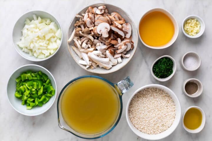 Ingredientes para hacer arroz con setas